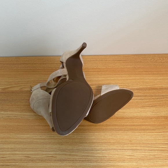 BCBGeneration Powder Nude Suede Mavel-X Open-Toe Shoes Size 9M - Picture 4 of 5